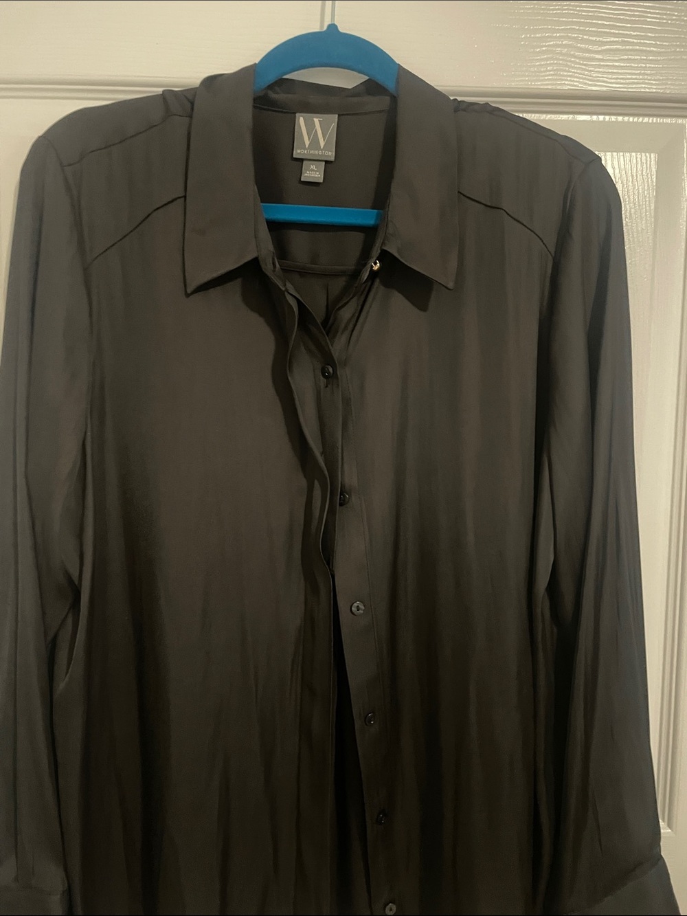 Worthington Men's Charcoal Button-Front Lightweight Shirt Jacket